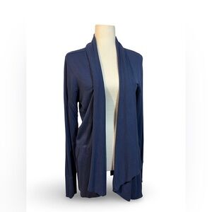 Athleta Pranayama Wrap // Deep Blue Open Front Cardigan